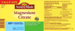 Label for Magnesium Citrate