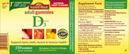 Label for Vitamin D3 Adult Gummies