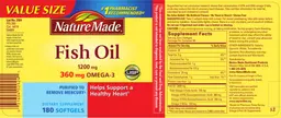 Label for Fish Oil 1200 mg