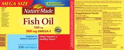 Label for Fish Oil 1200 mg
