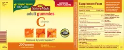 Label for Vitamin C Adult Gummies Tangerine