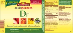 Label for Vitamin D3 Adult Gummies