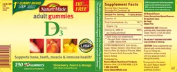 Label for Vitamin D3 Adult Gummies
