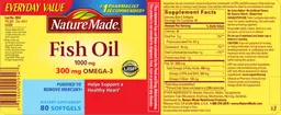 Label for Fish Oil 1000 mg