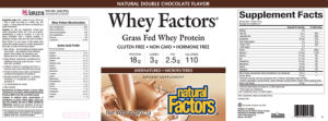 Label for Whey Factors Natural Double Chocolate Flavor