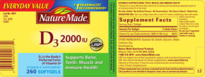 Label for D3 2000 IU