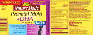 Label for Prenatal Multi + DHA