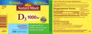 Label for D3 1000 IU