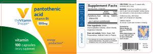 Pantothenic Acid 500 mg