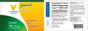 Label for Vitamin E Dry 268 mg