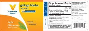 Label for Ginkgo Biloba Extract 60 mg