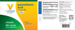 Pantothenic Acid 500 mg