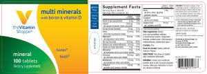 Label for Multi Minerals with Boron & Vitamin D
