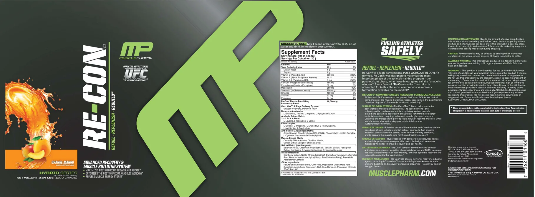 Label for Re-Con Orange Mango