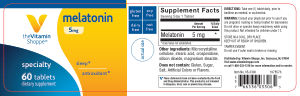 Label for Melatonin 5 mg