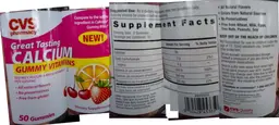Label for Calcium Gummy Vitamins
