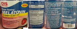 Label for Melatonin All Natural Strawberry Flavor