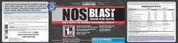 Label for NOS Blast Creatine Nitro Solution Blue Raspberry