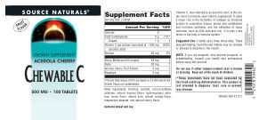 Label for Chewable C Fruit Flavor 500 mg