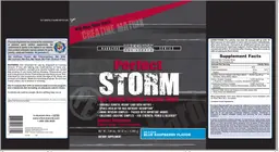 Label for Perfect Storm Delicious Blue Raspberry Flavor