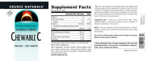Label for Chewable C Fruit Flavor 500 mg