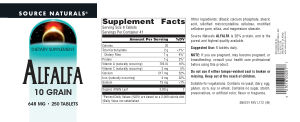 Label for Alfalfa 648 mg