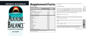 Label for Alkaline Balance