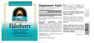 Label for Wellness Elderberry Liquid Extract