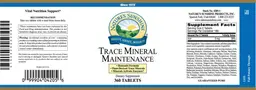 Label for Trace Mineral Maintenance