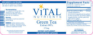 Green Tea Extract 80% 275 mg