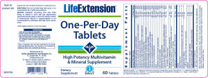Label for One-Per-Day Tablets
