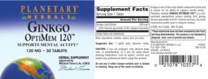 Ginkgo OptiMem 120 120 mg