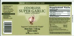 Label for Odorless Super Garlic