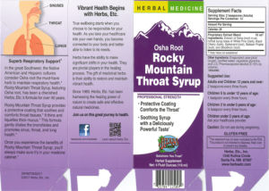 Osha Root Rocky Mountain Throat Syrup