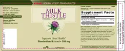 Label for Milk Thistle