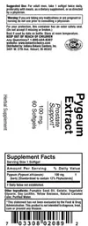 Label for Pygeum Extract