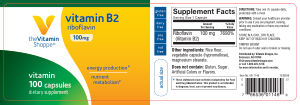 Label for Vitamin B2 100 mg