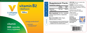 Label for Vitamin B2 100 mg