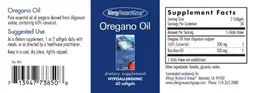 Label for Oregano Oil