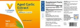 Label for Aged Garlic Extract 600 mg