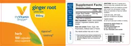 Label for Ginger Root 550 mg