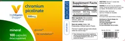 Label for Chromium Picolinate 500 mcg