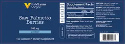 Label for Saw Palmetto Berries 540 mg