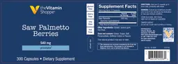 Label for Saw Palmetto Berries 540 mg