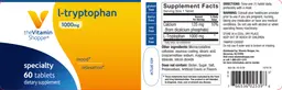Label for L-Trytophan 1000 mg