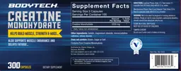 Label for Creatine Monohydrate
