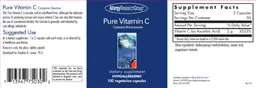 Label for Pure Vitamin C