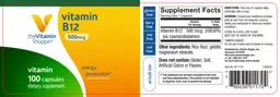 Label for Vitamin B12 500 mcg