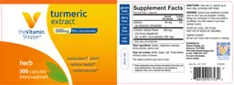 Label for Turmeric Extract 300 mg