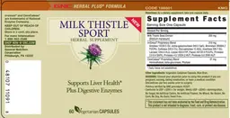 Label for Milk Thistle Sport